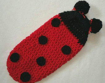 Ready to ship now! Cocoon, Hooded, Lady Bug, Newborn, Halloween Costume, Photography Prop