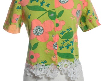 Vintage 1960's Re Worked Floral Cropped Top 16 - www.brickvintage.com