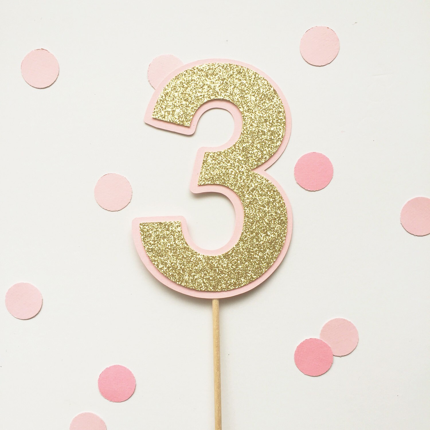 Large number cake topper with outline