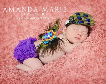 Purple baby Bloomer, ruffle diaper cover, newborn bloomer, Ruffle bottom bloomer, purple diaper cover, newborn photo prop- Ready to ship