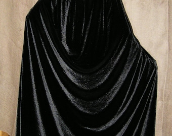 Black Long Velvet Hooded Cloak, Raven Cloak, Witch Cloak, Velvet Cape
