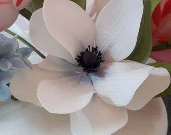 Gumpaste Anemone Sugar Flower Wedding Cake Topper