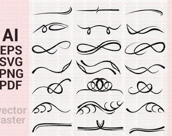 Divider svg file, Text dividers svg, Divider silhouette, Divider cut file, Flourish swirl svg, Divider cricut, Scrolls svg, Swirls svg