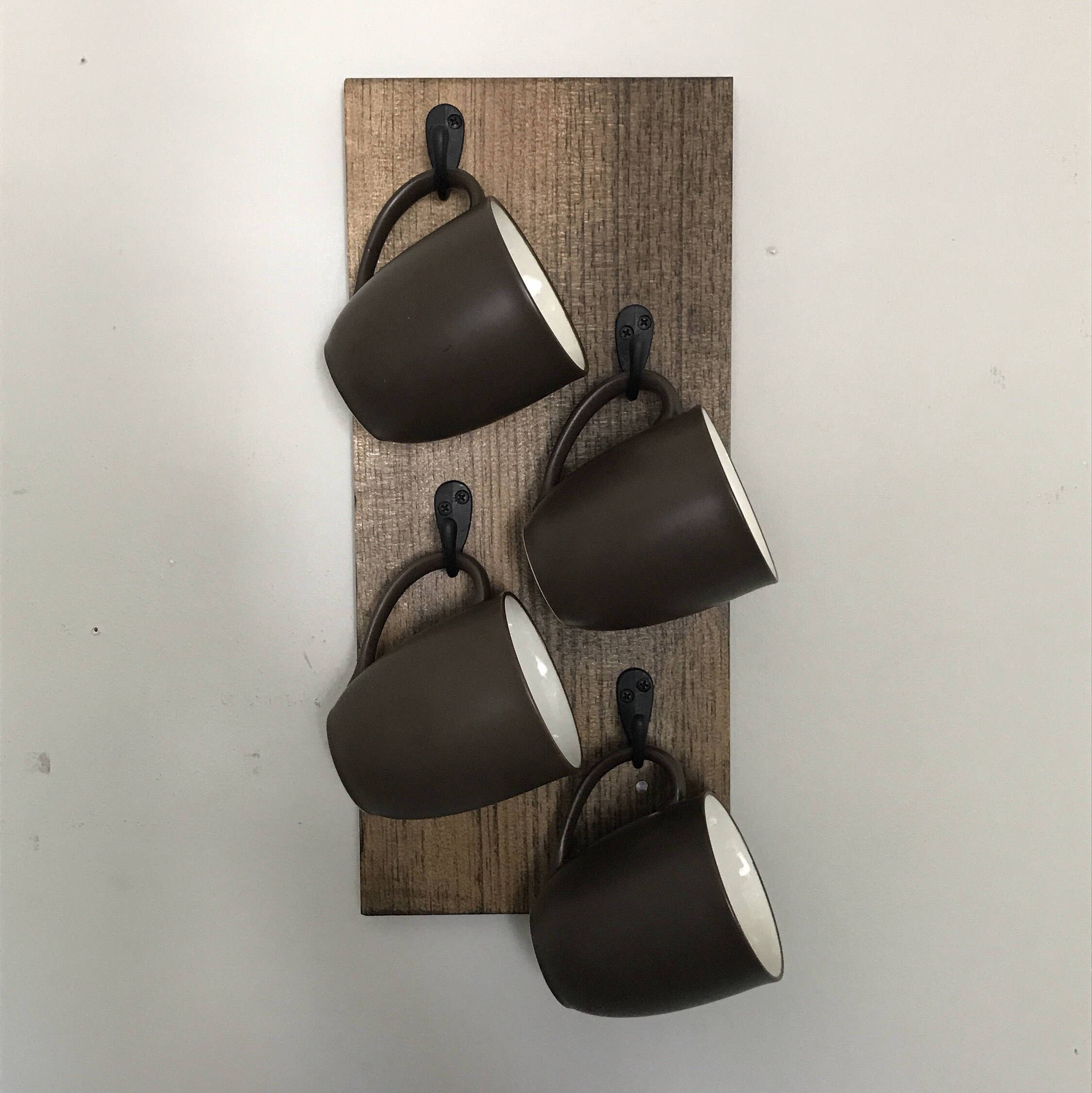 Coffee Mug Holder Rustic Modern Mug Display Tea Cup Hooks