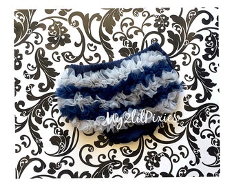 Dallas Cowboys Baby Bloomer, Ruffle Bloomer. Baby Girl Bloomer, bloomers, Diaper cover, Ruffle Diaper cover- Navy and Silver ruffle bloomer