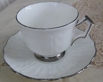 ON SALE -- AYNSLEY Spring Crocus Bone China Cup and Saucer. Made in England.