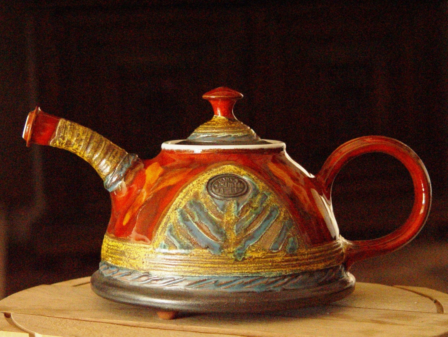 Handmade Pottery Teapot, Rustic Wedding gift, Ceramic teapot, Unique