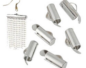 10 metal silver metal for chains size 10x6mm clips