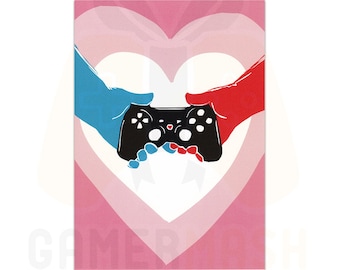 Couple Gaming - A6 Greeting Card