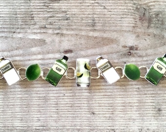 Gin lover gift - Gin and tonic - Charm bracelet - Gin jewellery - Gin gift - Gin lover - Gift for her - Mother's Day