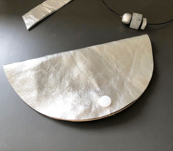 WALLET in jacron silver, gold or red gold (copper) or black minimalist design silver evening bag
