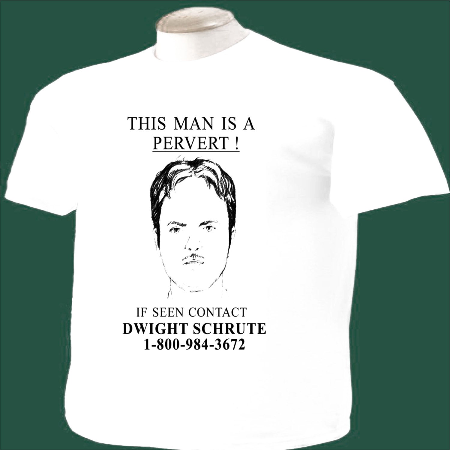 The Office TV Show T-Shirt Dwight Schrute Pervert Wanted