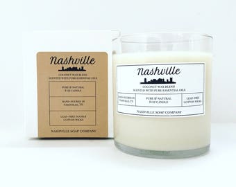 Nashville Candle // Natural, Coconut Wax Blend, Double Wick Candle
