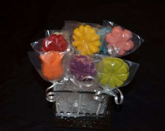 One Dozen Chocolate Flower Lollipops