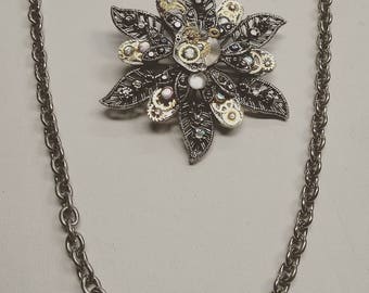 Steampunk Flower Necklace