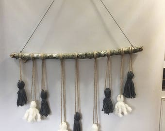 Yarn tassel wall hanging