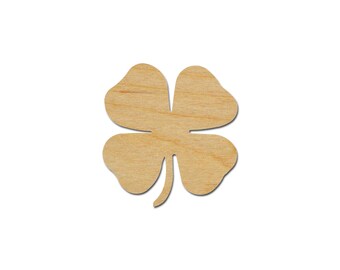 4 Leaf Clover Shamrock Shape St Patricks Day Unfinished Wood Craft Cut Outs Variety of Sizes Artistic Craft Supply