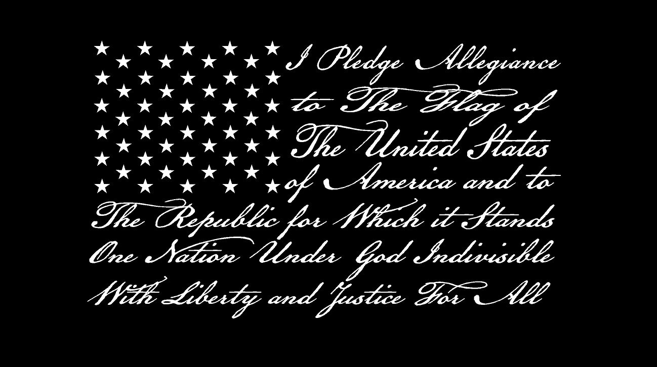 Download American Flag Pledge Script Font Decal Sticker