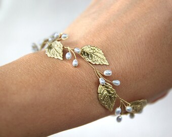 Leaf bracelet Rose gold leaf bracelet Silver leaf bracelet Gold bracelet Gold Leaf Jewelry Fall Leaf Jewelry Bridal bracelet Silver bracelet