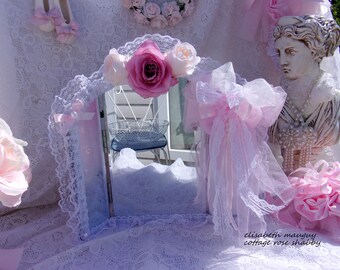 Antique French three faces, shabby chic, and stamped with romantic roses...