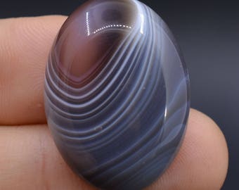 U918 30mm Charming banded Botswana agate flatback oval cab cabochon