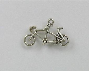 Sterling Silver 3-D Tandem Bicycle Charm
