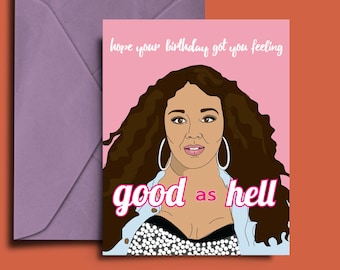 Lizzo, Good as Hell, Download, Printable, Lizzo birthday card, Good as Hell birthday card, Lizzo card, Digital, Print