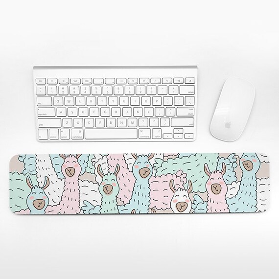 Llama Keyboard Wrist Pad Rest, Animal Pastel Beige Wrist Keyboard Rest, Alpaca Wrist Rest for Keyboard Pad, Cute Desk Office Decor for Women