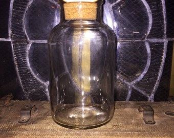 Vintage Laboratory Bottle with Cork Stopper