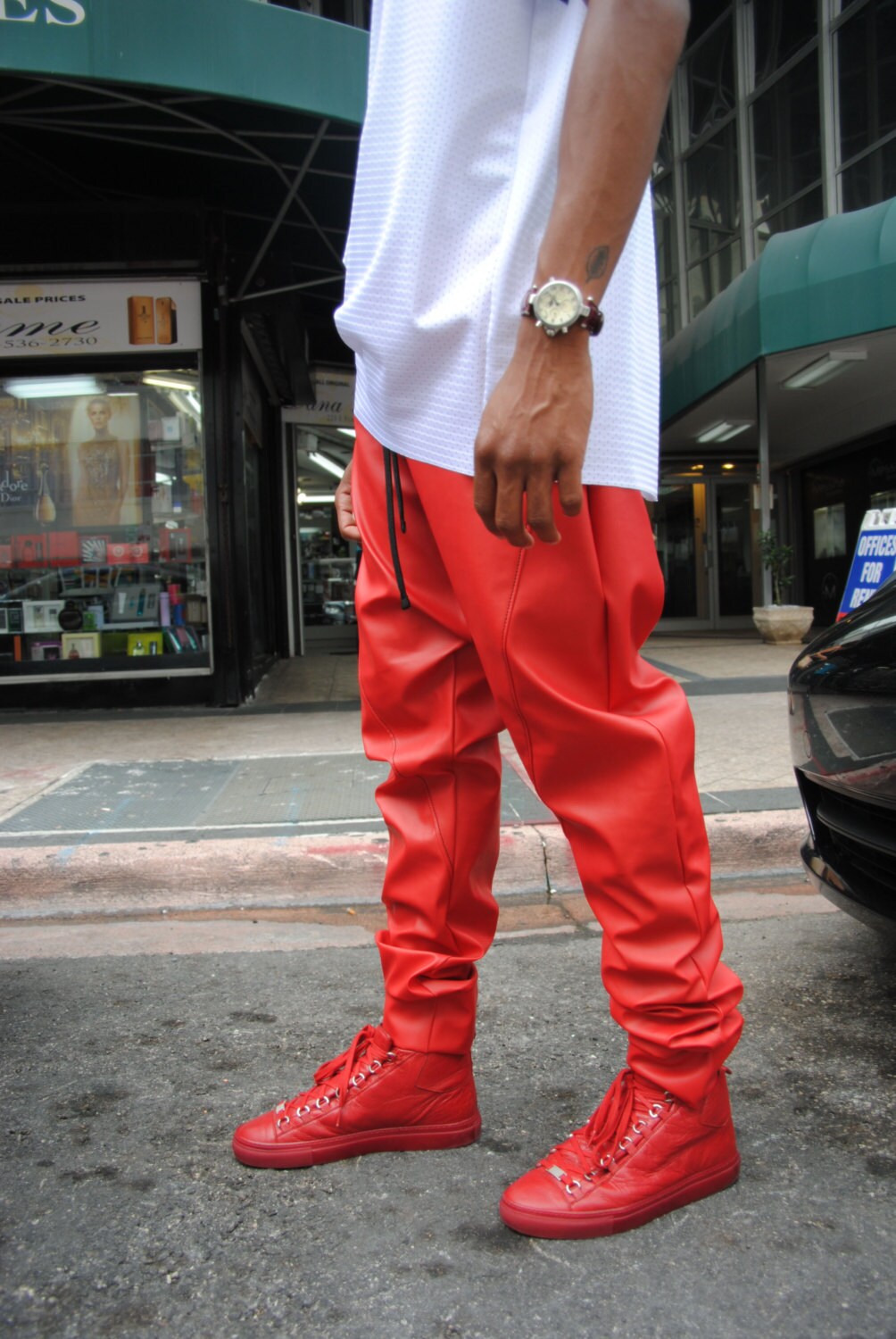 red jogger pants for mens