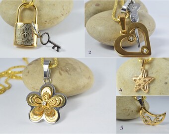 18KT Gold Filled Flower/Love/Locket Stars Pendants/Wholesale Pendants/Stainless steel /Gold filled pendant/Gold filled jewelry/Gold charm