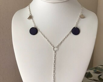 Enamel and sterling silver heart necklace