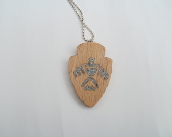 thunderbird necklace wood arrowhead scroll saw
