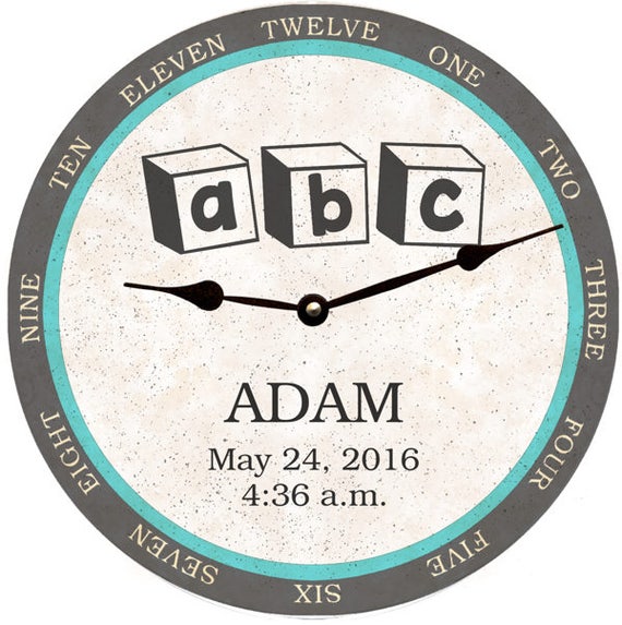 Nursery Room Wall Clock Baby Clock Newborn Clock