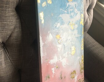 Abstract oil painting with gold
