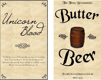 Butterbeer labels | Etsy