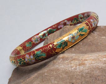 Champleve Enamel Bangle Bracelet Vintage Cloisonne Jewelry