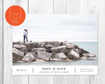 Save the Date photo Card save the date photo template printable photo card