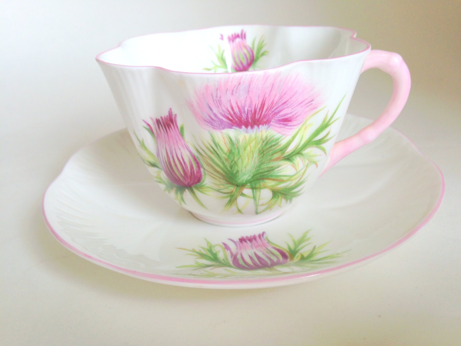 Thistle Shelley Tea Cup and Saucer, Shelley China, Shelley Tea Cups