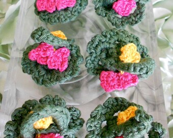 Handmade Crocheted Flower Baskets