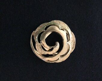 Vintage goldtone brutalist style scarf clip