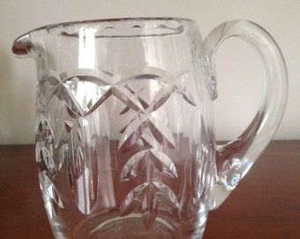 Heavy cut glass vintage jug/pitcher