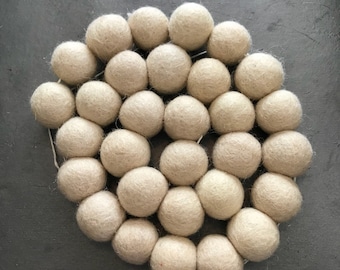 Farmhouse garland, felt ball garland, felt ball decor, farmhouse decor, pom pom garland, felt ball nursery, farmhouse nursery decor, pom pom