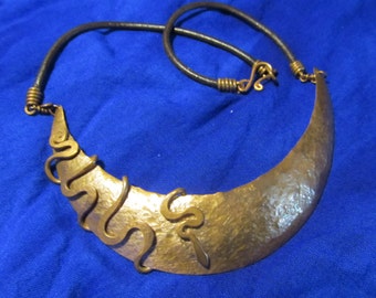 half moon necklace with snake