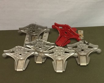 Lot of 6 Architectural Metal Roof Snow Guards Siegar Mfg. Co. Snow Birds, Roof Snow Hooks, Snowbirds, Architectural Salvage