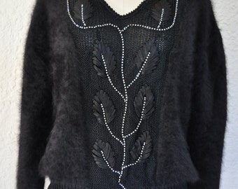 Black Angora Wool Sweater