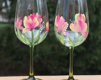 Tulip wine glasses | Etsy