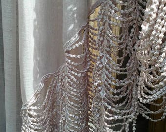 Curtains Nordic Chic Window Curtains Mauve curtains Vintage curtains Home Decor Lace