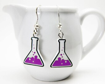 Science tubes Drop Earrings / Dangle Earrings / Geek Nerd Science Chemistry earrings