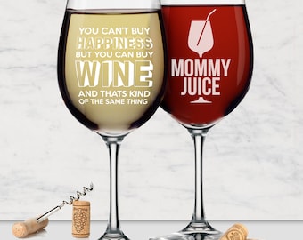 Wine Glasses With Sayings - Funny Mom Gifts - Mom Gifts - Funny Wine Glasses - Gifts For Mom Birthday - Mommy Gifts - Wine Gifts